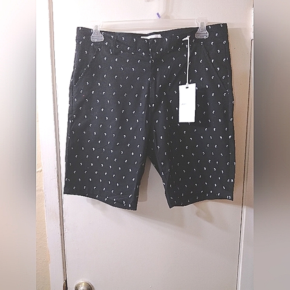 Craft Flow Men's Shorts Size 34 W Standard Fit Palm Tree Print Black